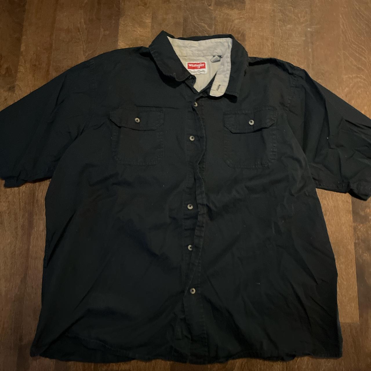 Black Wrangler work shirt Sized 2XL Perfect for... - Depop