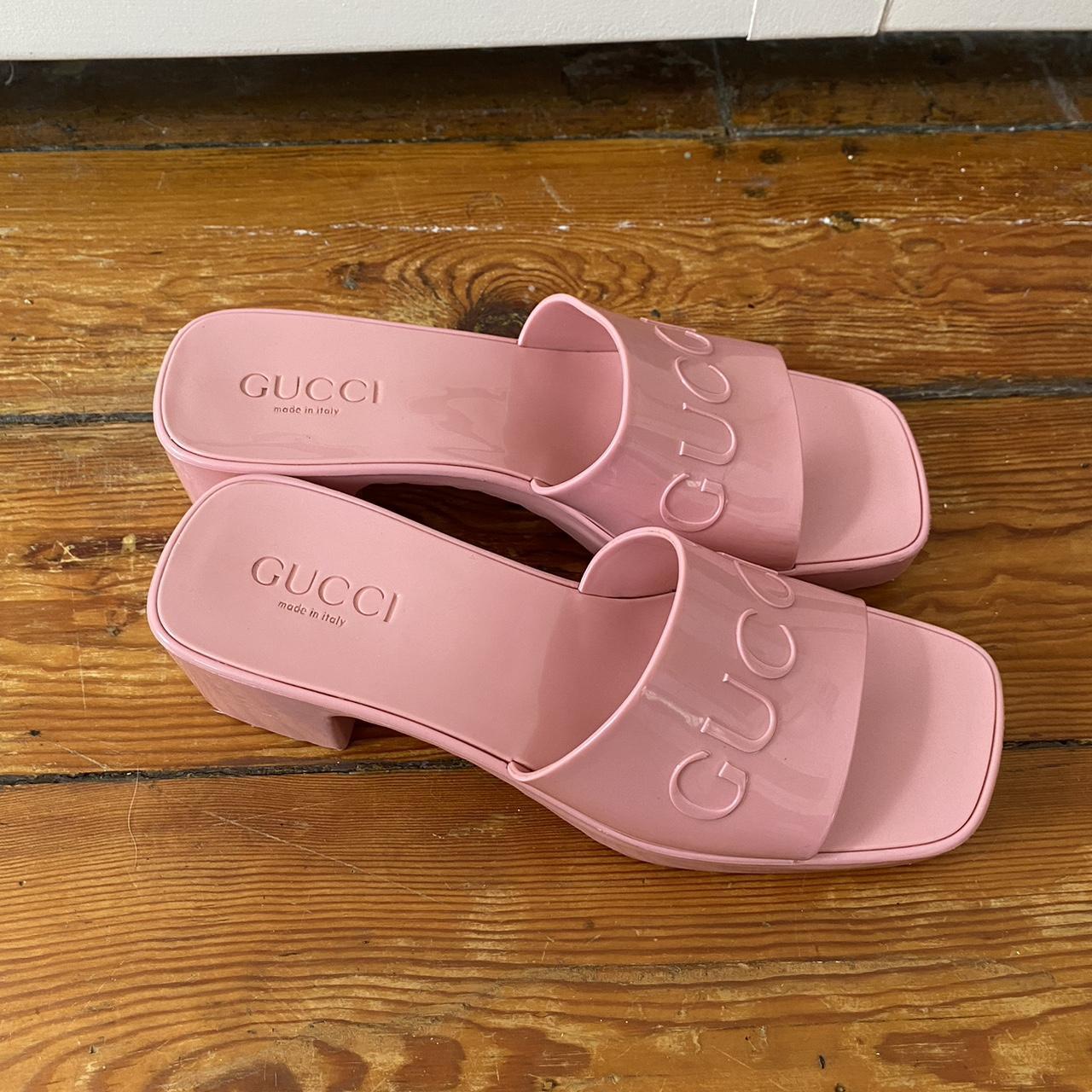 gucci jelly sandals pink
