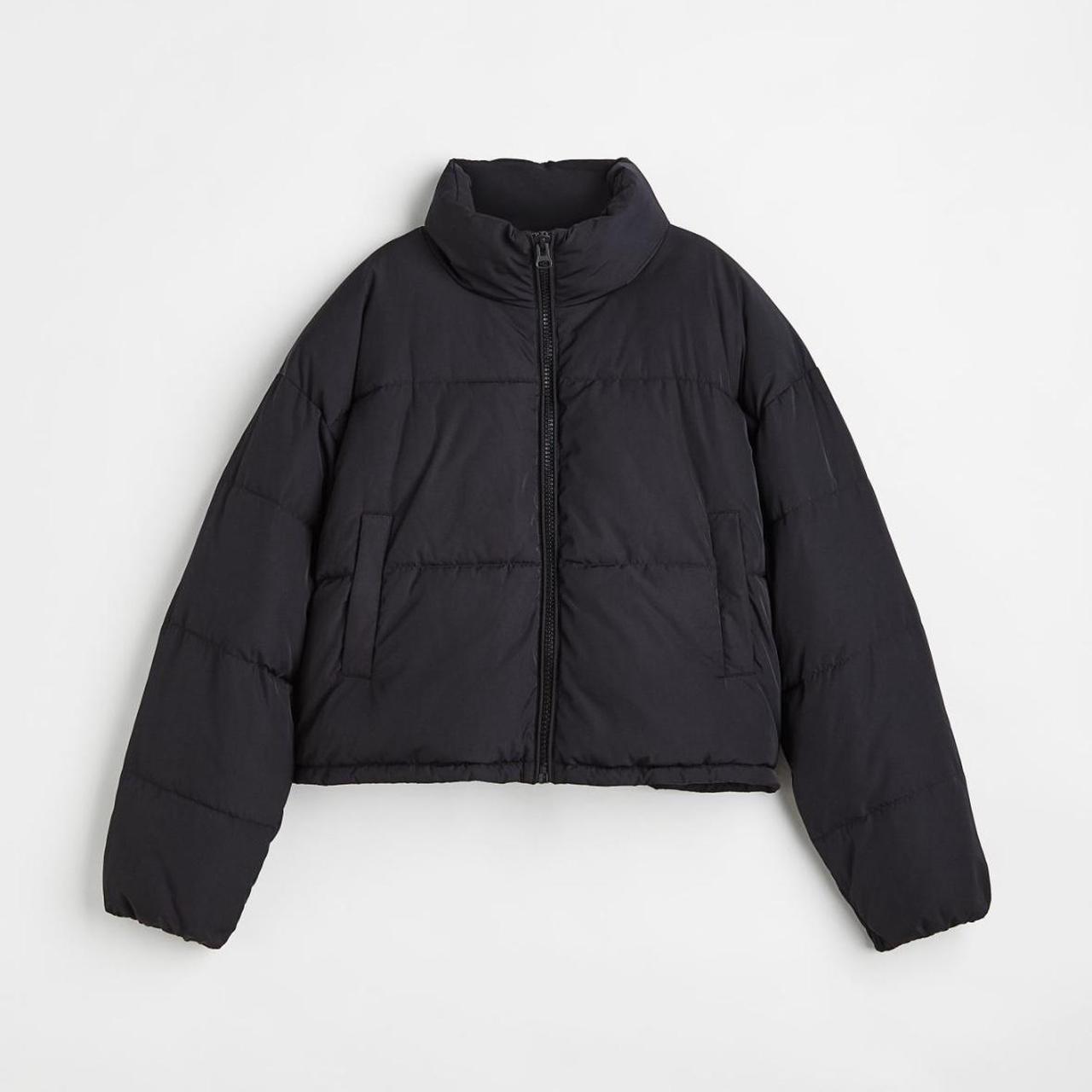 H&M black puffer jacket. Has rip inside on left side. - Depop