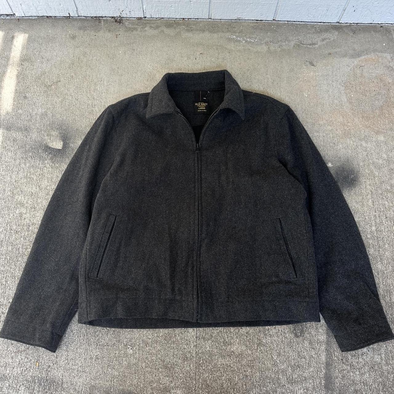 Old Navy Men's Bomber Jacket Grey/Black L – Vintage Old Navy