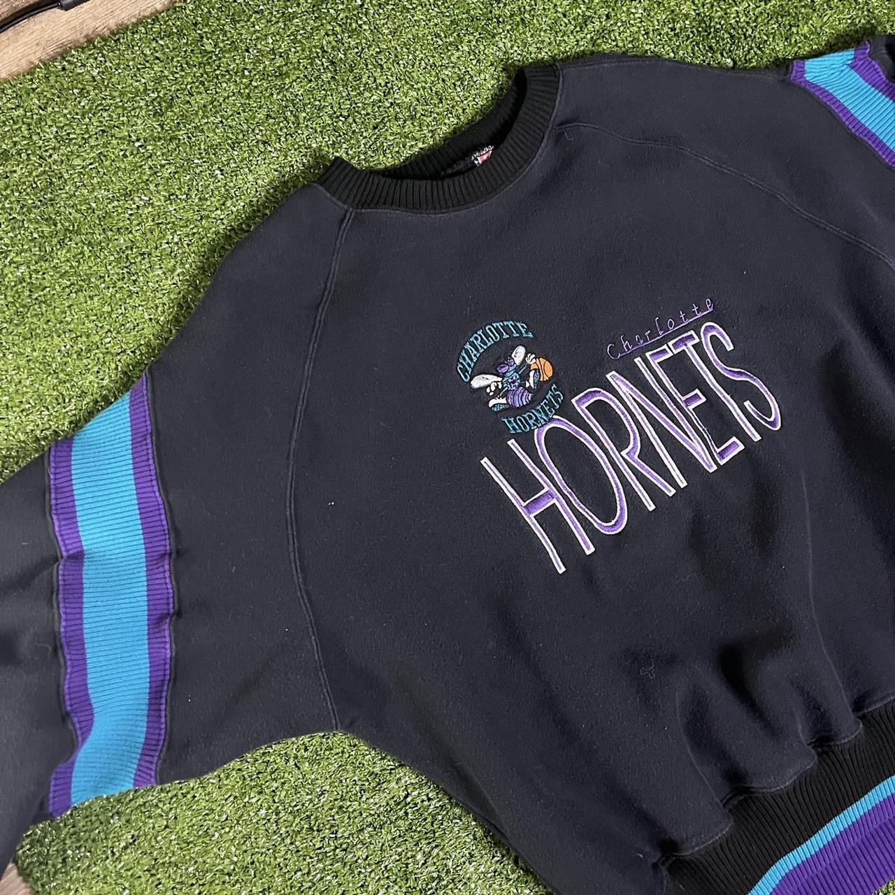 NBA Men's Black and Purple Sweatshirt Depop