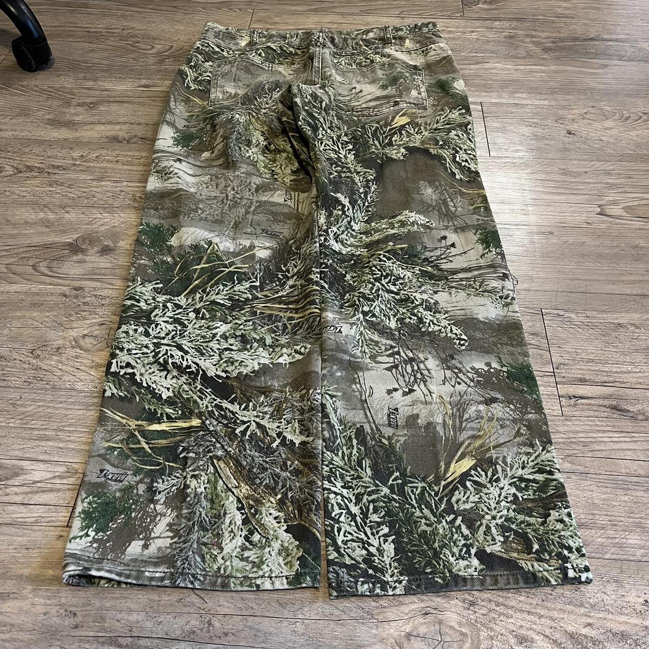 SICK Y2K REALTREE CAMO DOUBLE KNEE BAGGY WIDE LEG... - Depop