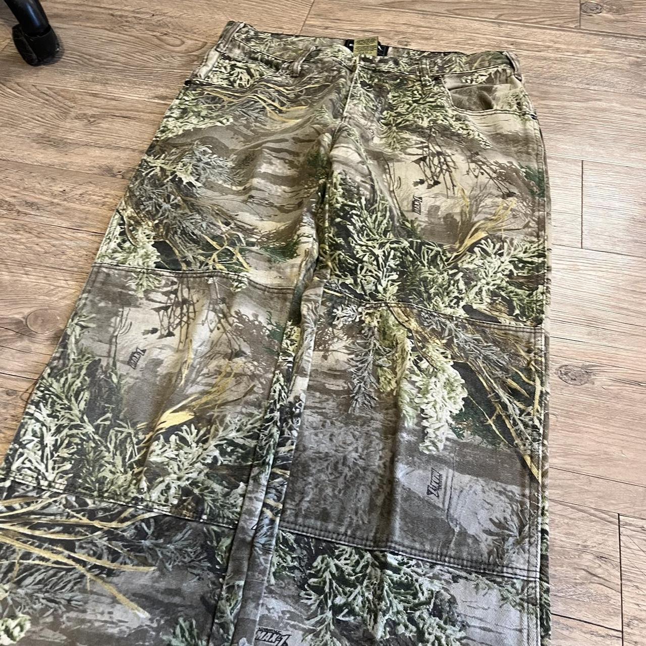 SICK Y2K REALTREE CAMO DOUBLE KNEE BAGGY WIDE LEG... - Depop