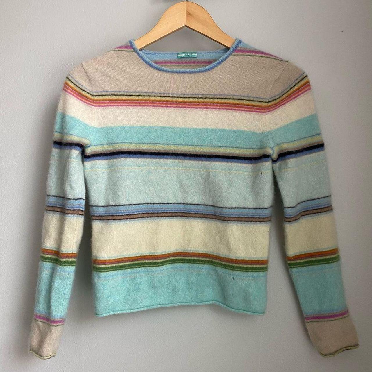 J crew Striped crewneck sweater Size S Has a couple... - Depop