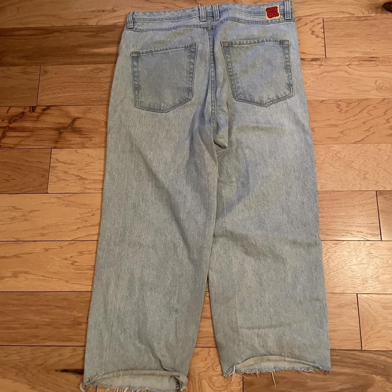 BAGGY EMPYRE LIGHT WASH JEANS SMALL COFEE STAIN NO... - Depop