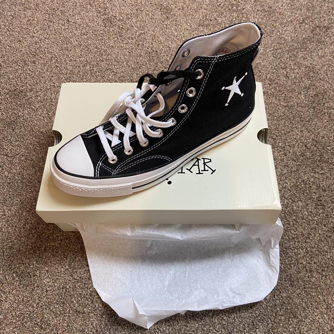 Black Stussy x converse!! Brand new in box brought... - Depop