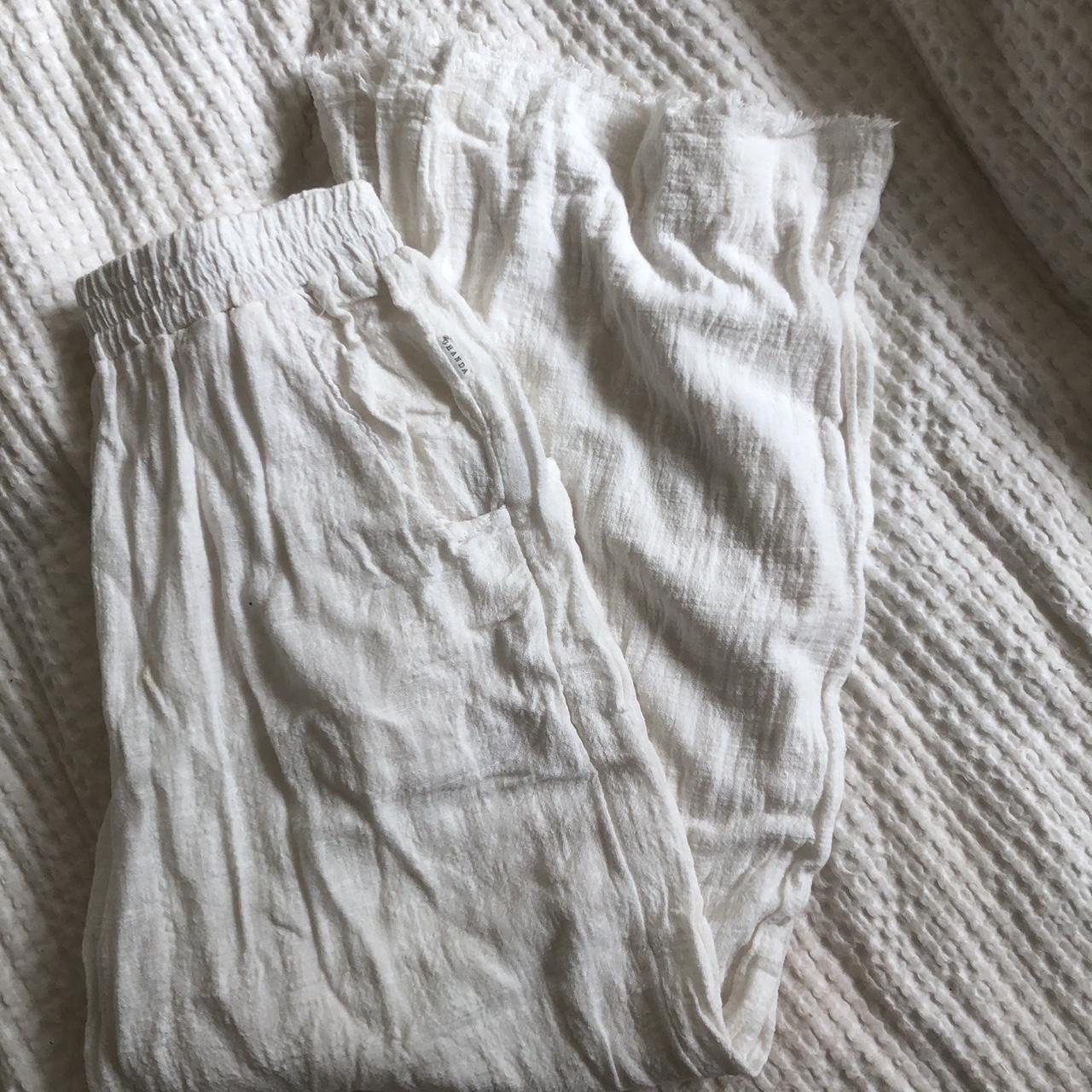 White ghanda beach pants made from cotton Depop
