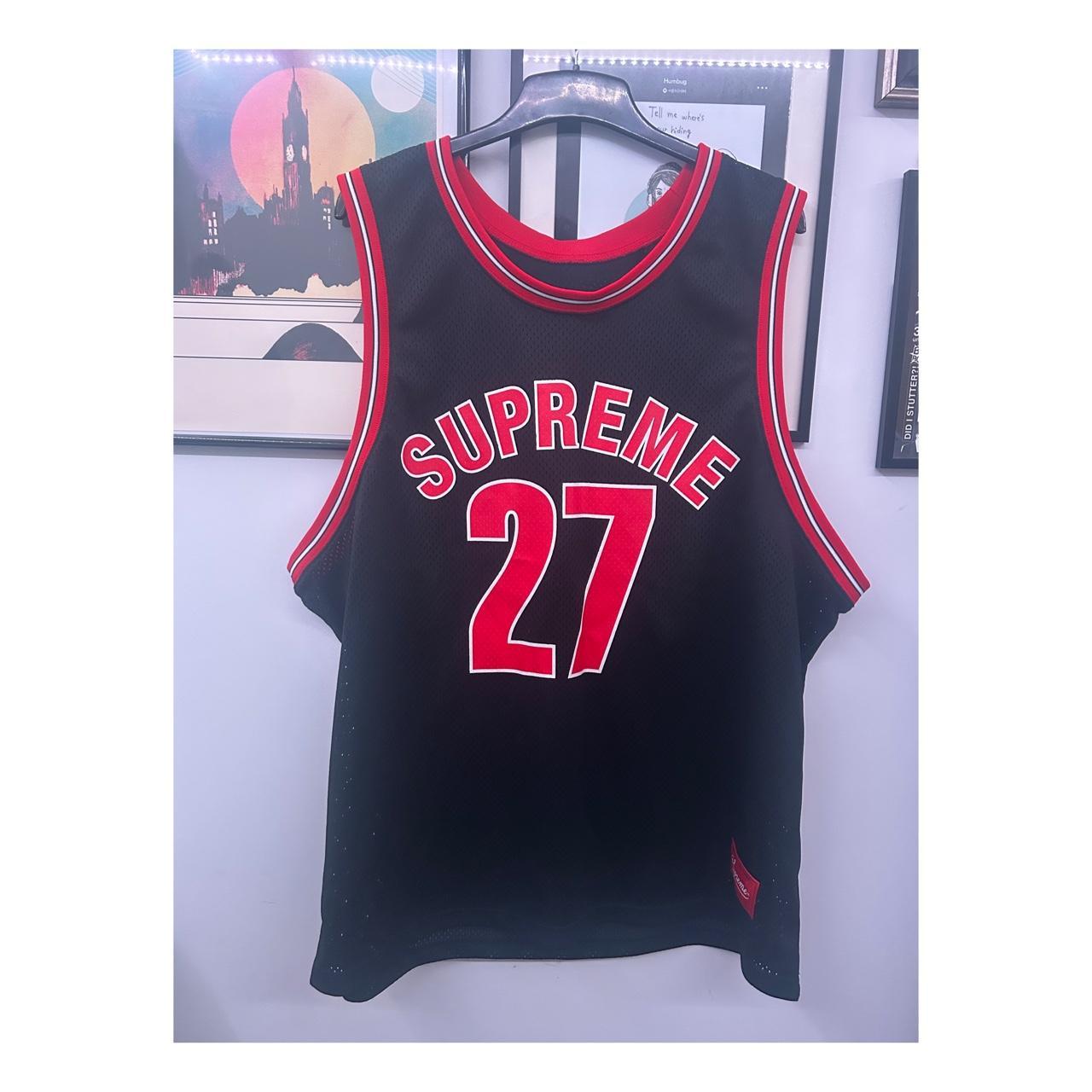 Supreme Basketball Jersey (Removed from hoodie) XL... - Depop