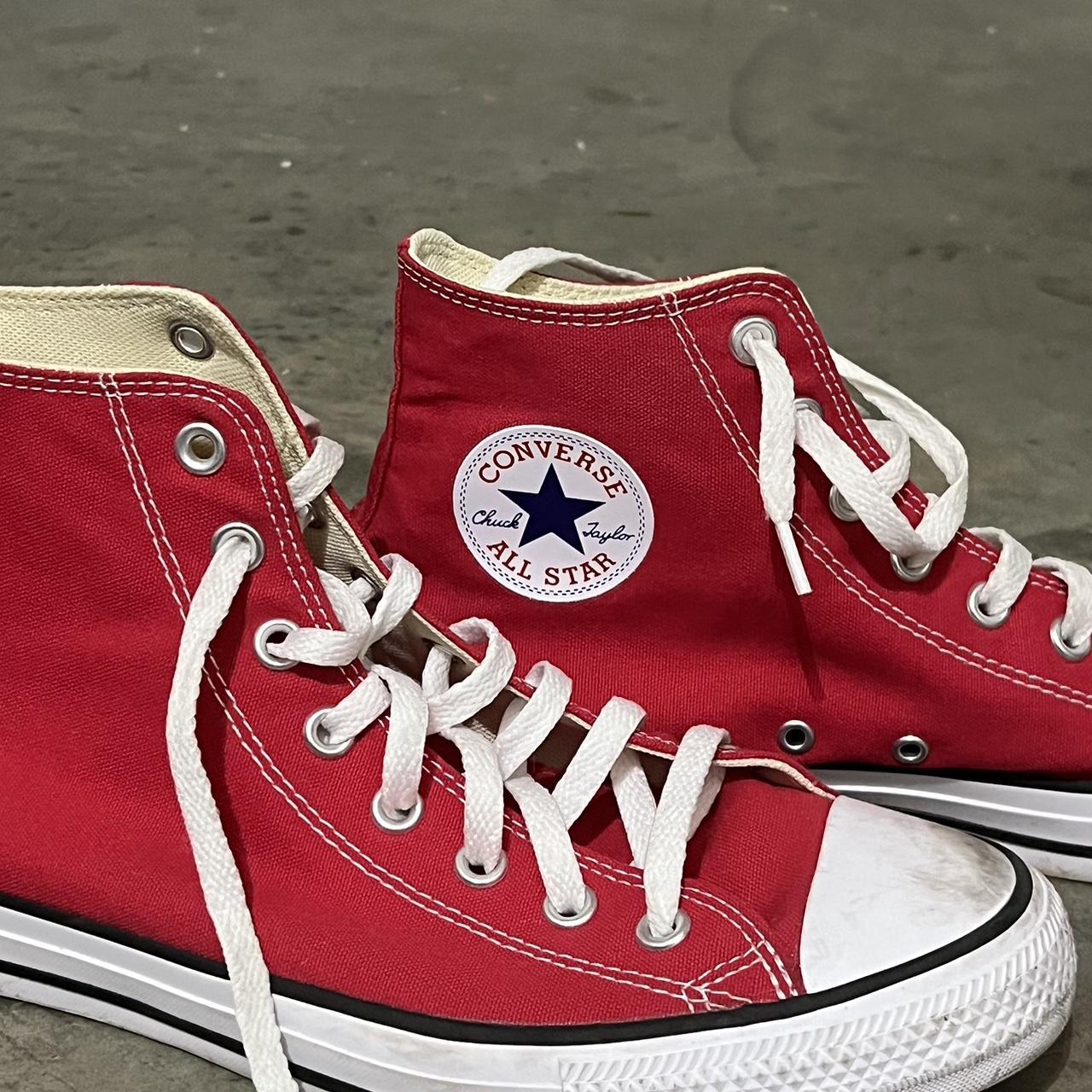 SICK red converse perfect w jeans brand new only a Depop