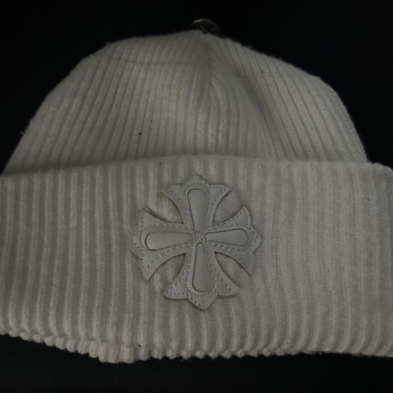 White Chrome Hearts beanie Open to any - Depop