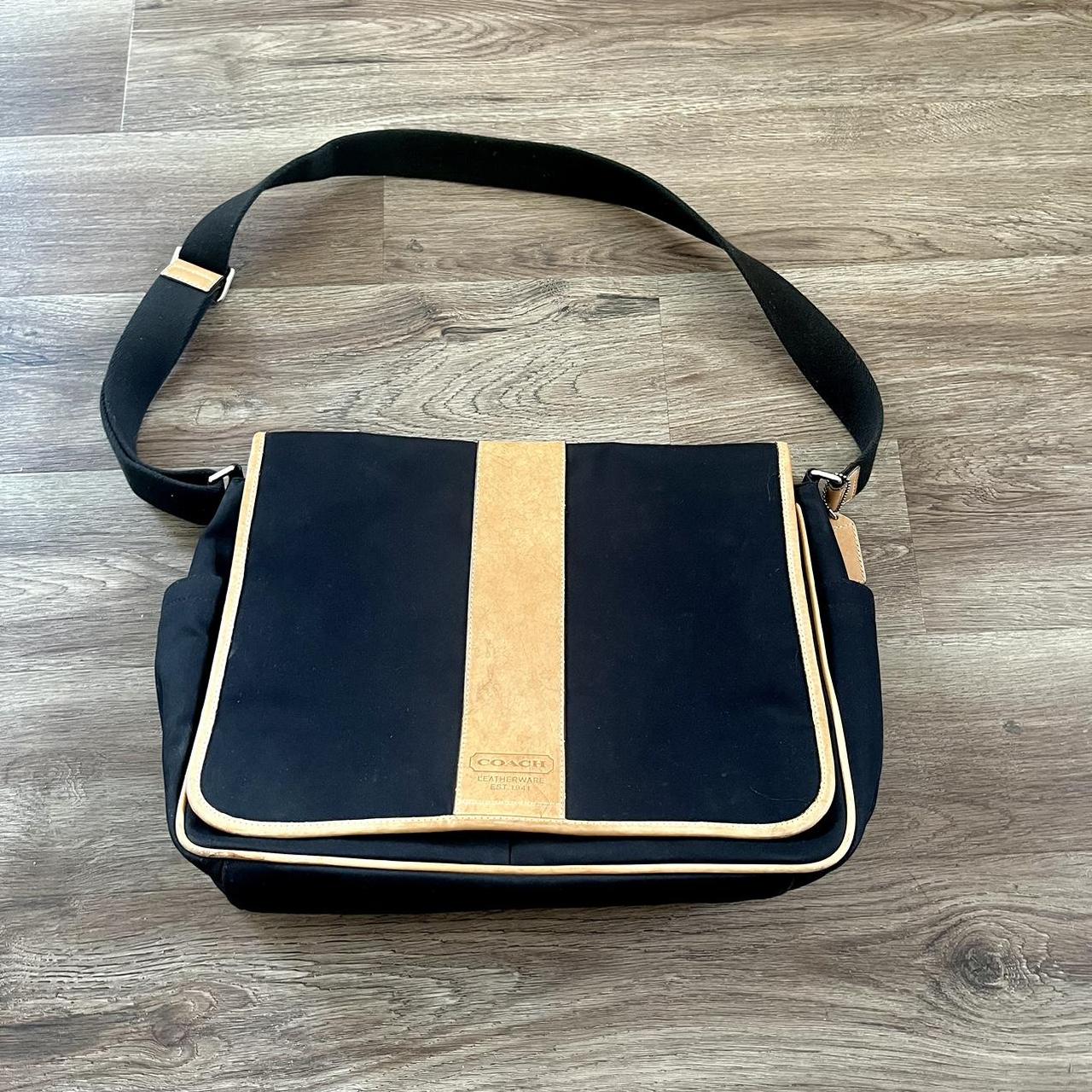 バッグ Vintage Coach Small Messenger Bag Canvas 💼Vintage coach canvas and leather messenger | Depop
