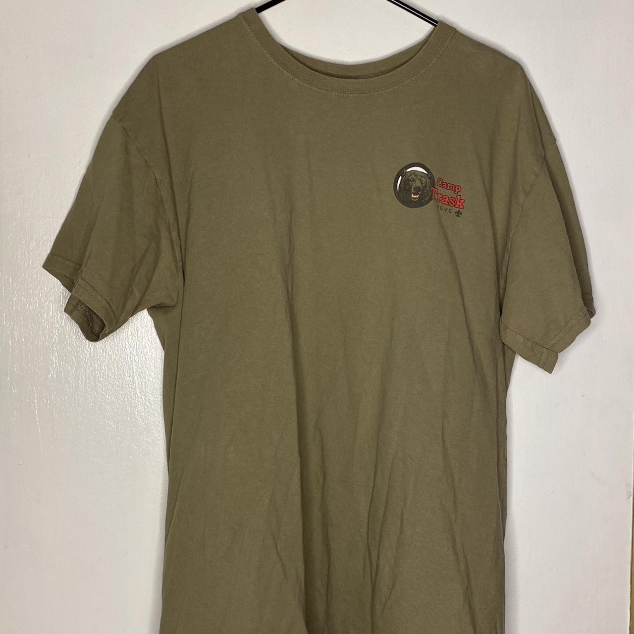 Casual brown shirt. Printed Camp Trask