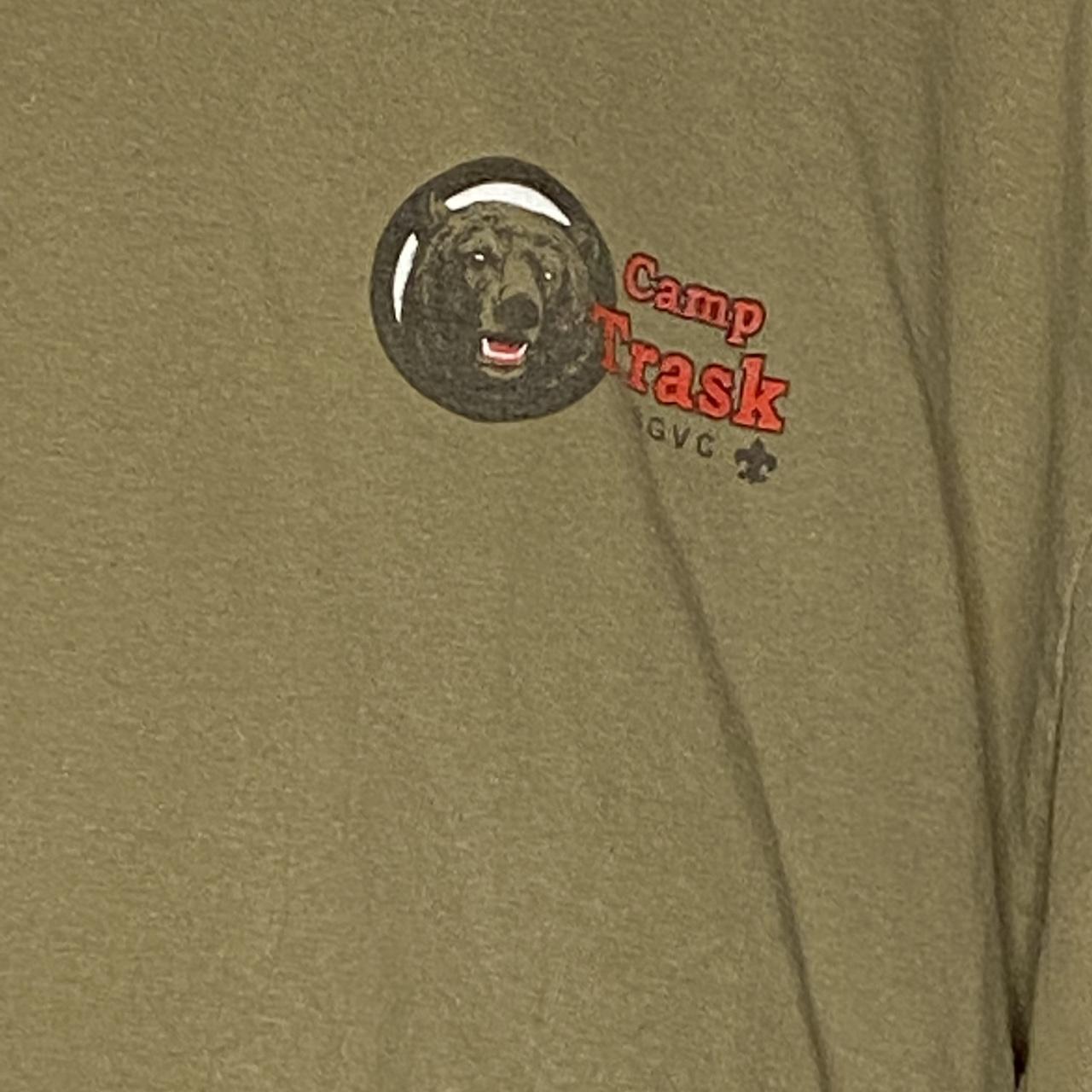 Casual brown shirt. Printed Camp Trask