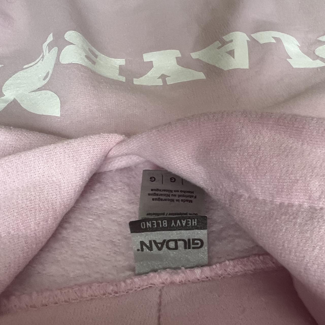 Playboy Men's Pink and White Hoodie Depop