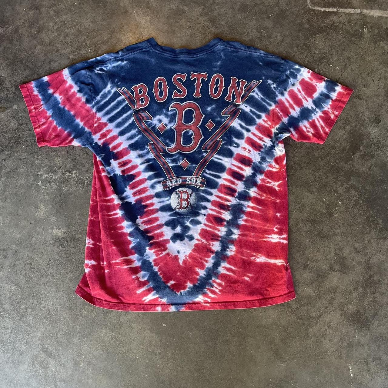 Boston Red Sox Tee Liquid Blue retro Red Sox tshirt - Depop