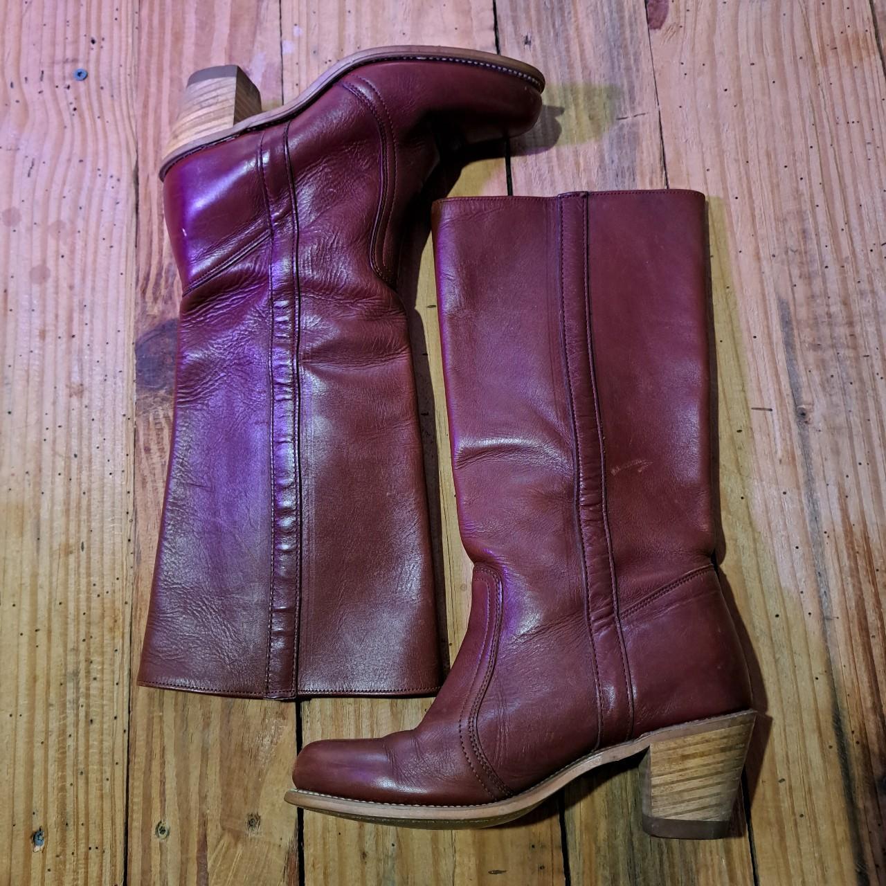 Beautiful Vintage 1970s Boots with heel Made in the... - Depop