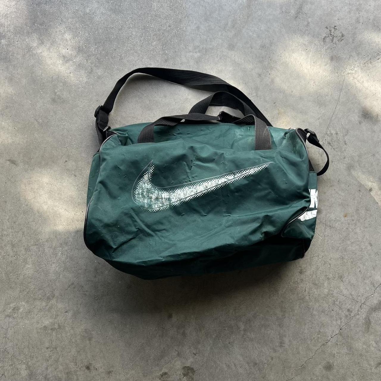 Vintage 90’s Dark Green Nike Swoosh Duffel Bag... Depop