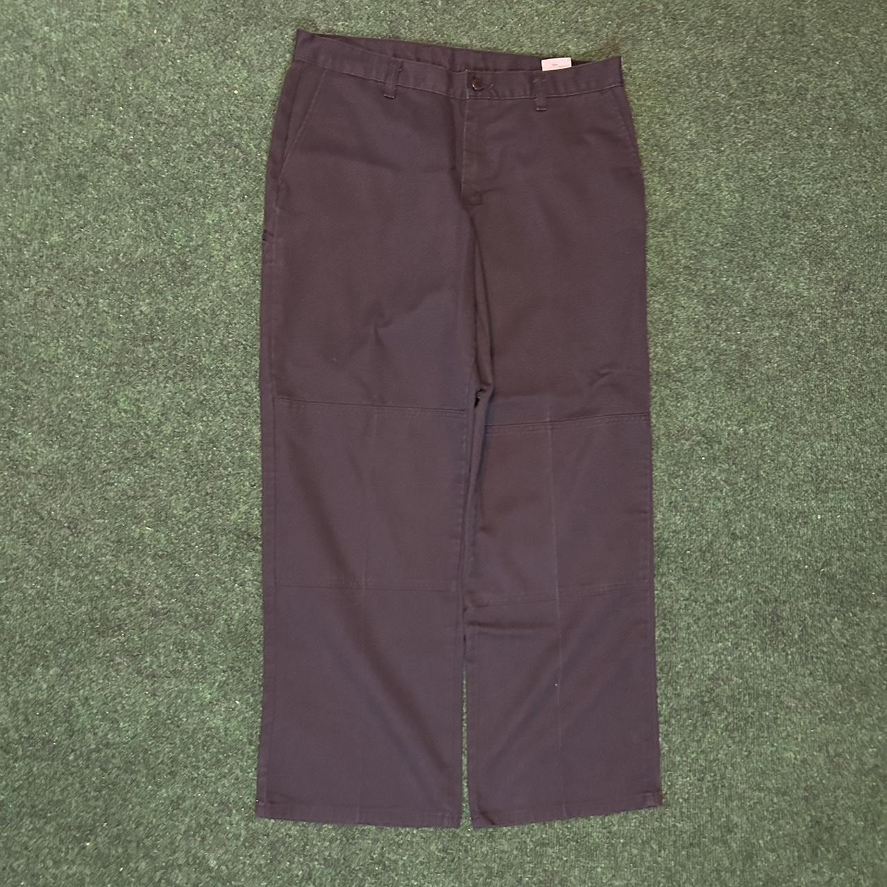 y2k Dickies Black Baggy Dress Pants Double Knee... - Depop