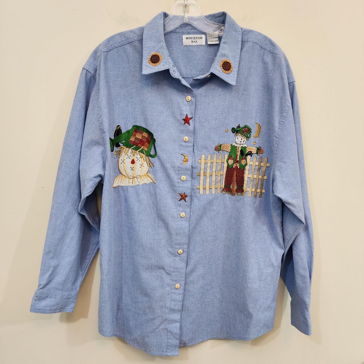 Whitefish Bay vintage button feont scarecrow | Depop