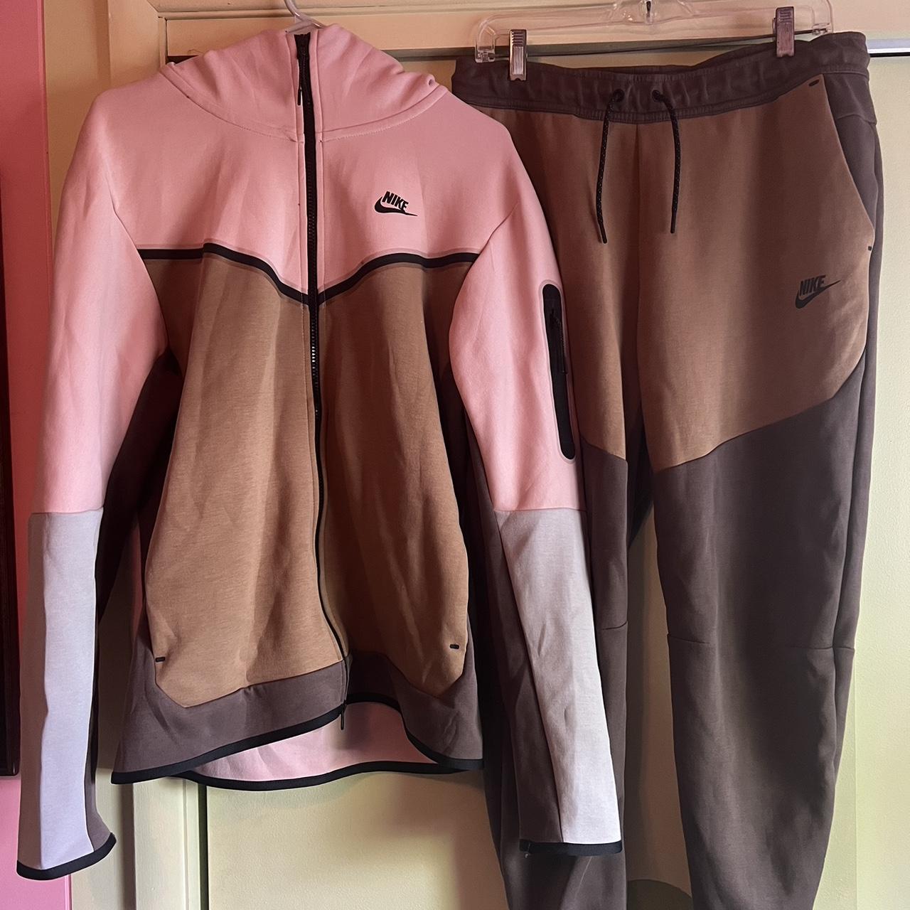 Nike tech suit- pink/driftwood M top and L