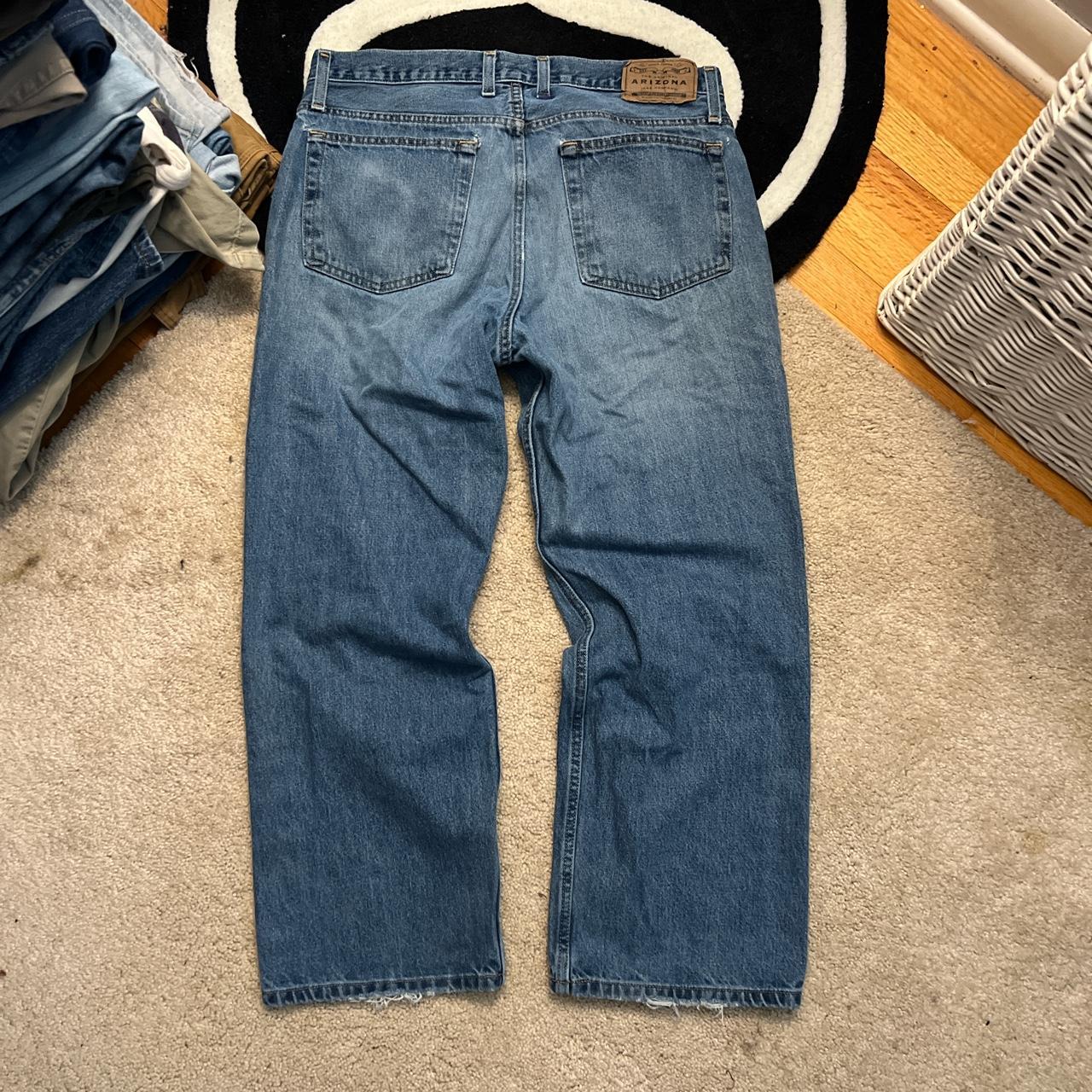 Vintage Baggy Arizona Jeans Crotch Repaired By... - Depop