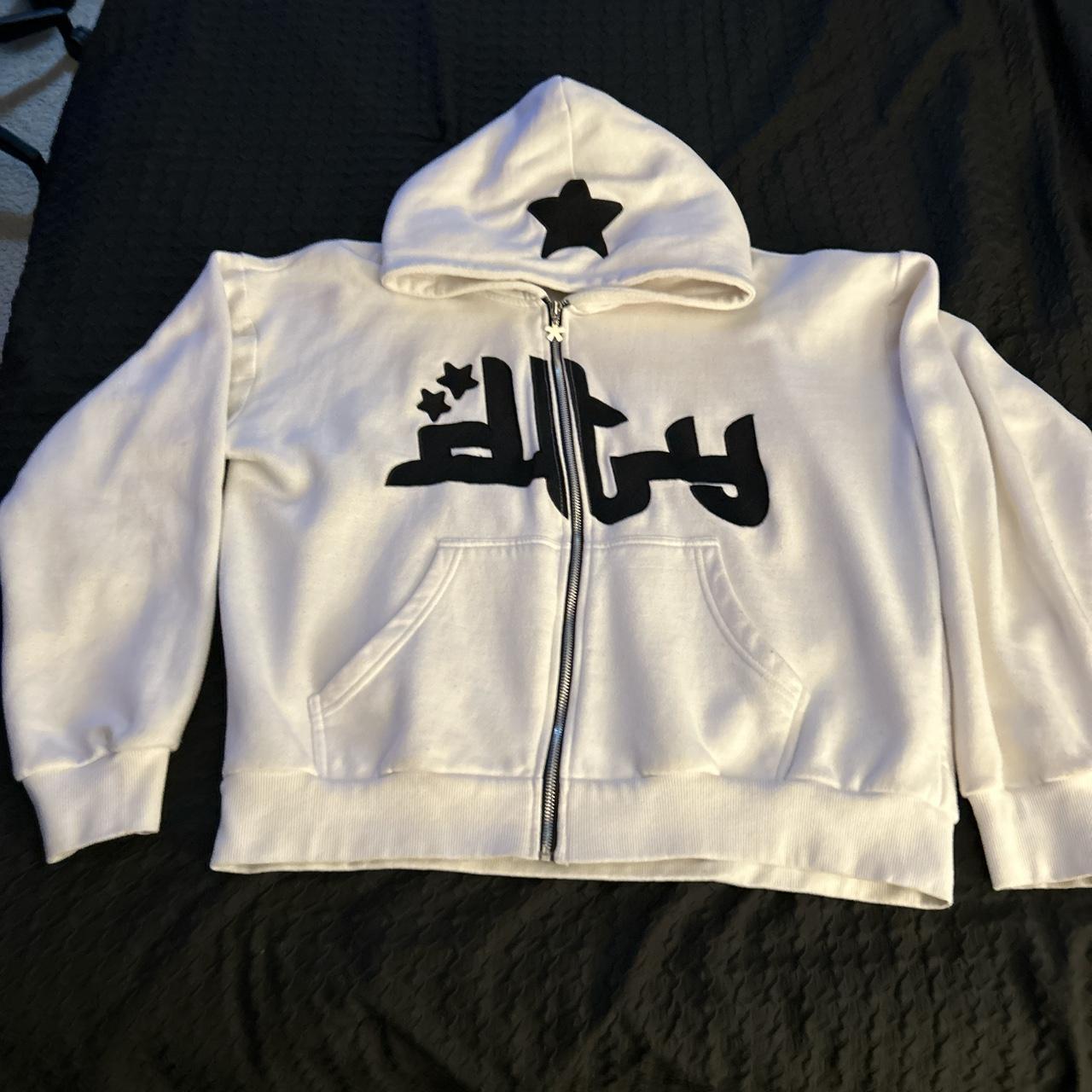 Divide The Youth White Hoodie/Jacket Fits Like a Small - Depop