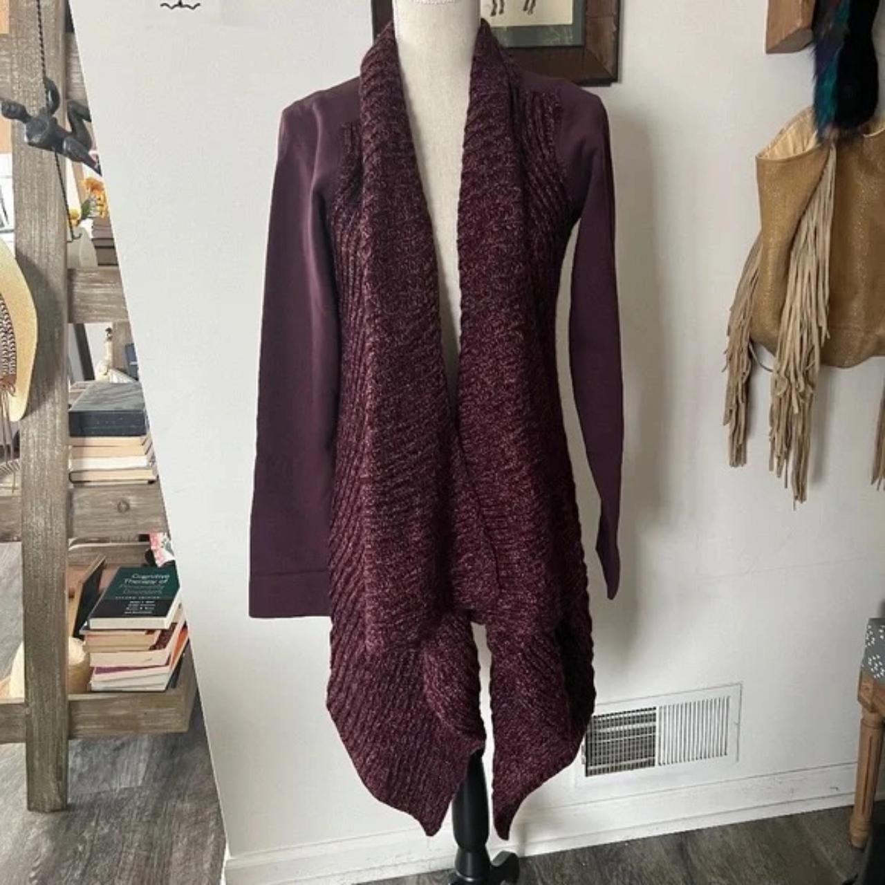 Prana Demure Wool Open Front Waterfall Cardigan