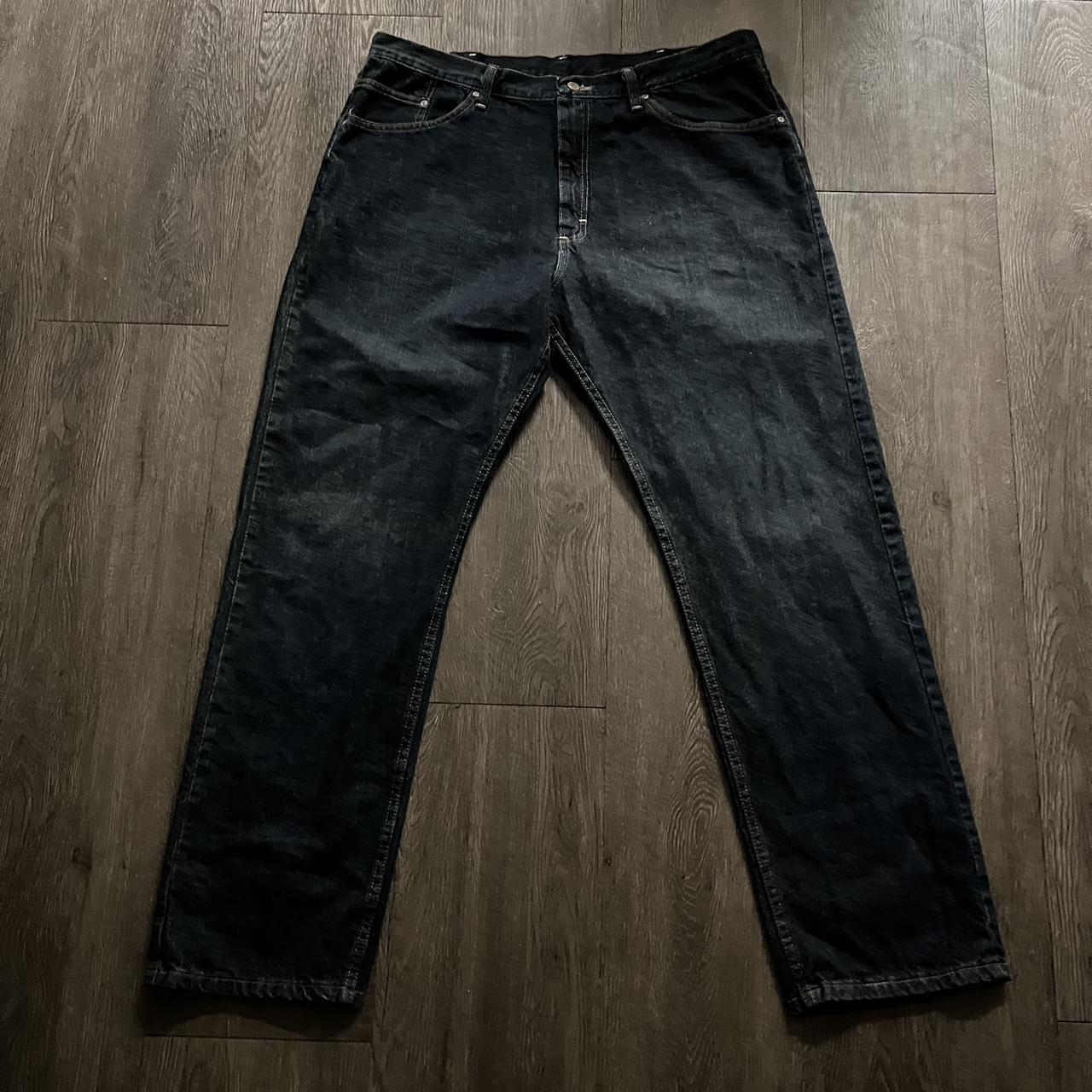 Vintage Washed Baggy Wrangler Jeans Size:... - Depop