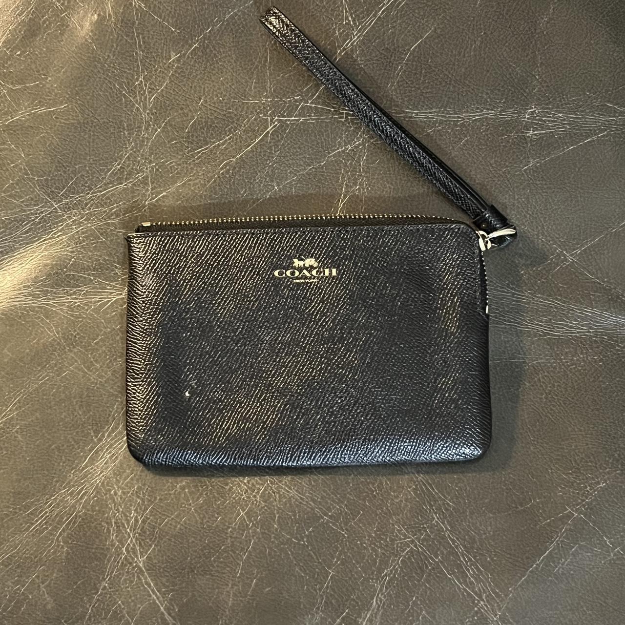 Navy Blue Coach Zip wallet wristlet 2 cardholder