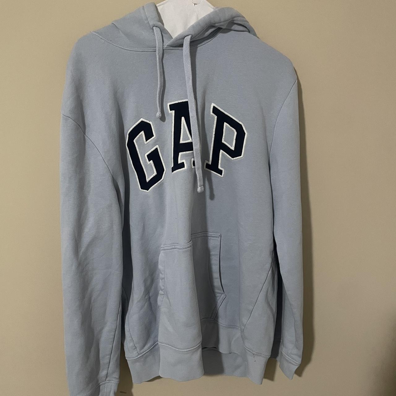 baby blue gap hoodie size M #y2k #streetwear #vintage - Depop