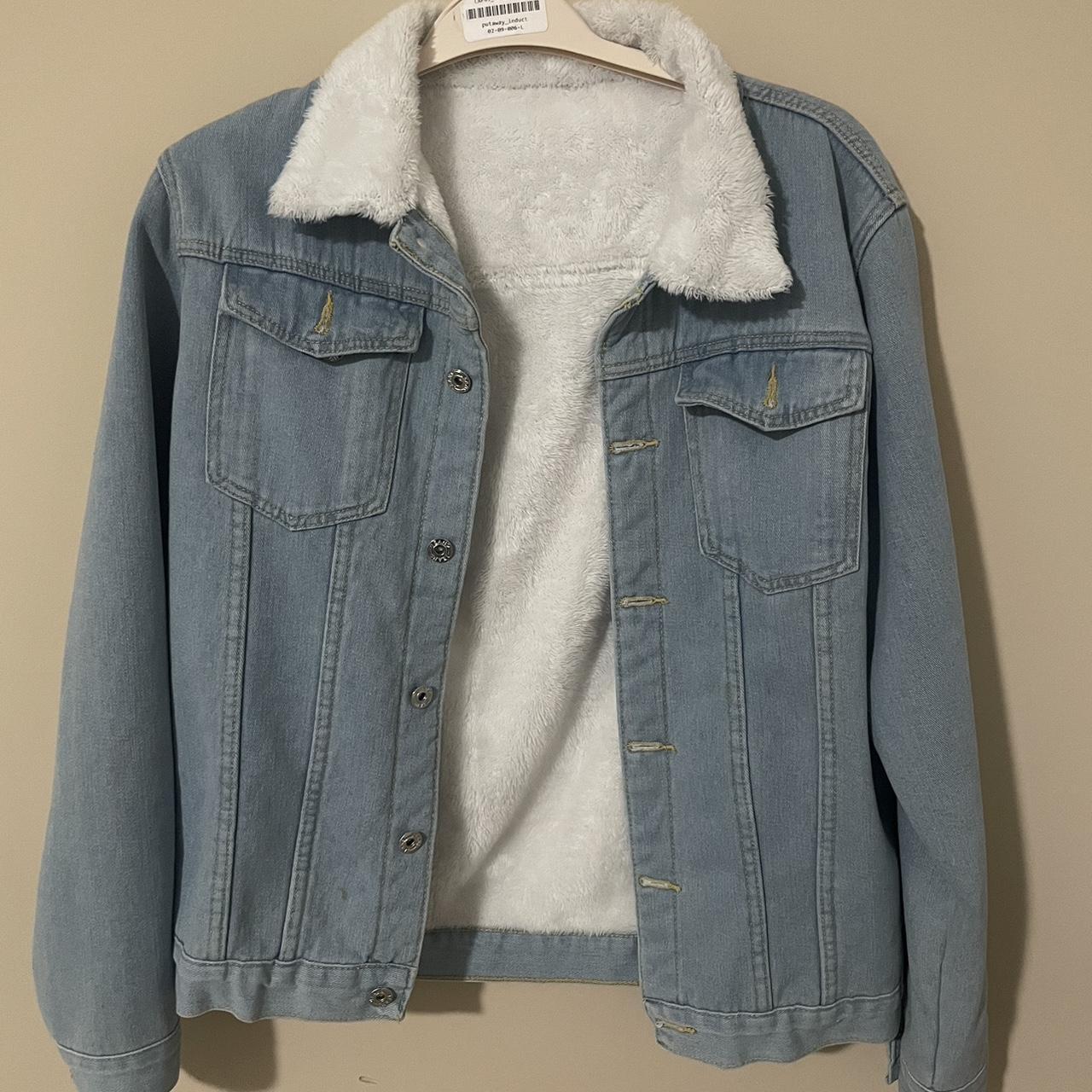 Jean Jacket Fur Inside Depop