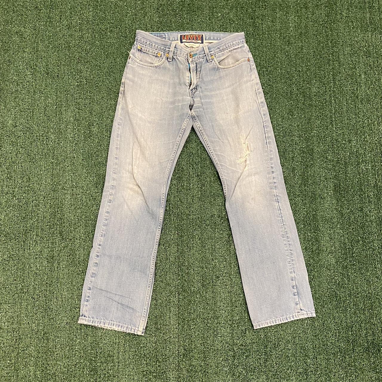 vintage levi’s 514 teal stitch jeans 32x32 slim... - Depop
