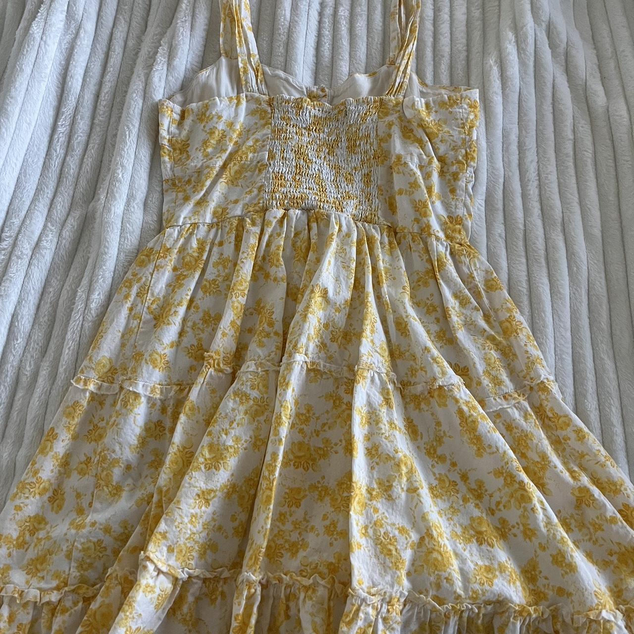 Crystal Doll Women's Yellow and White Dress (2)