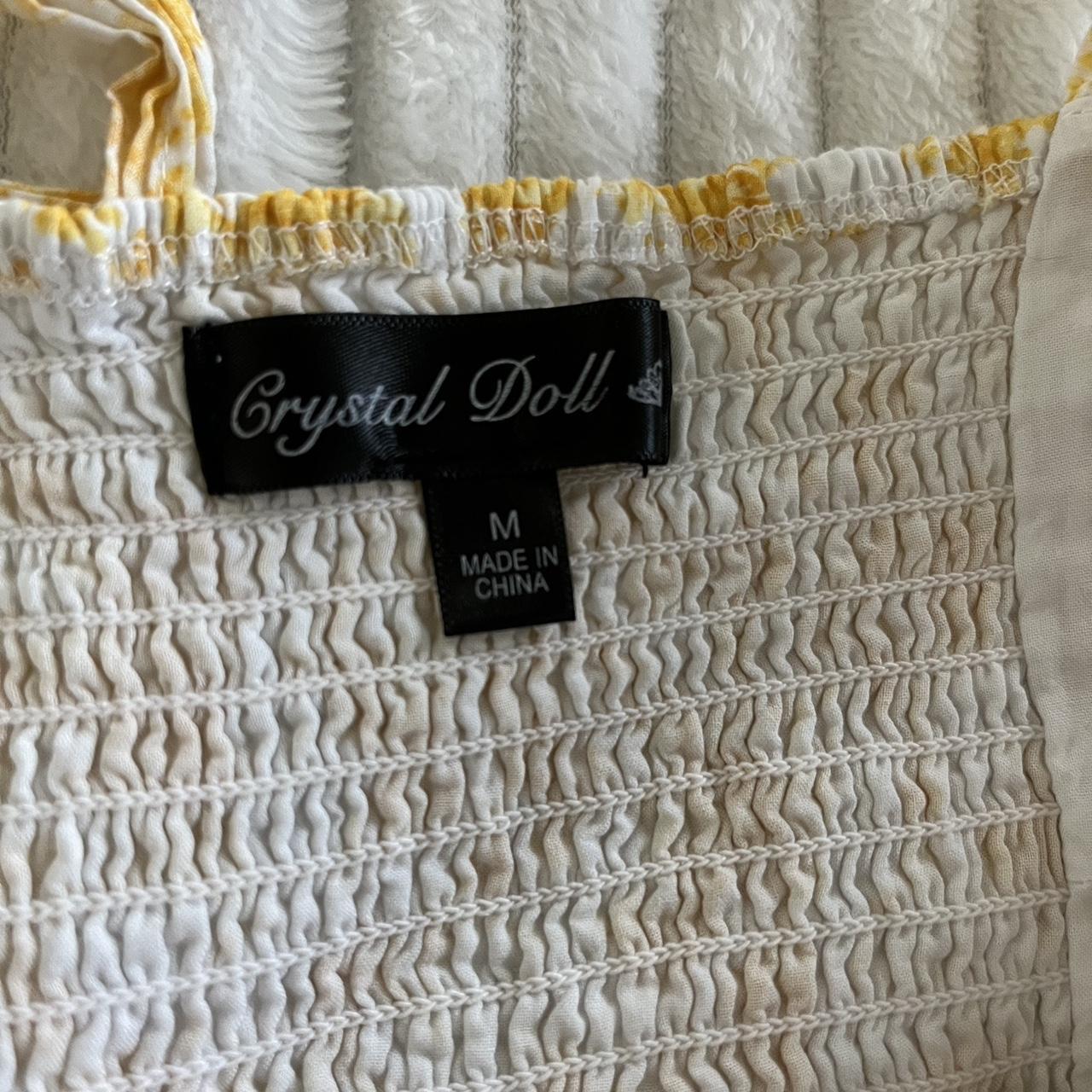 Crystal Doll Women's Yellow and White Dress (3)