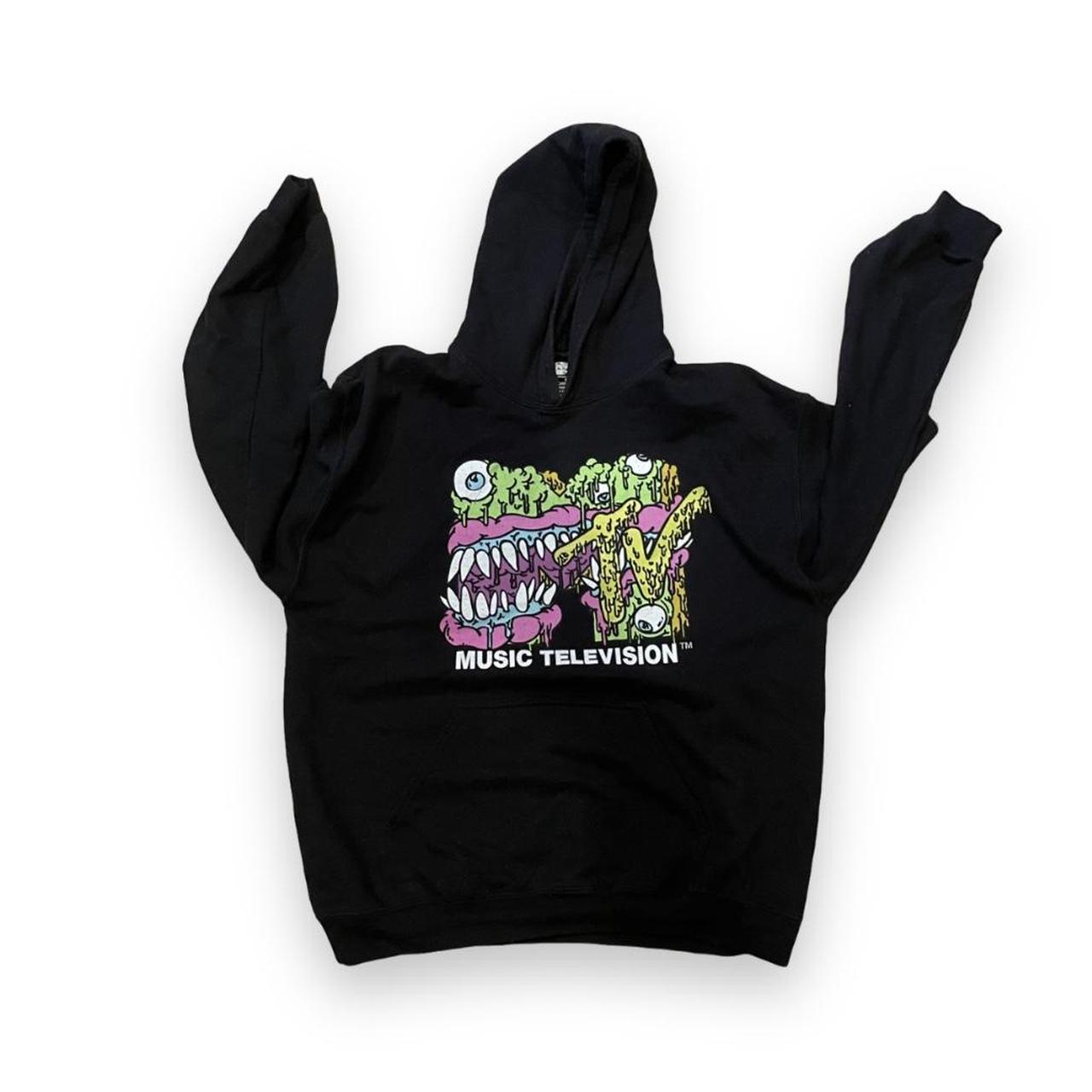 Vintage MTV Hoodie with retro graphic , Cropped