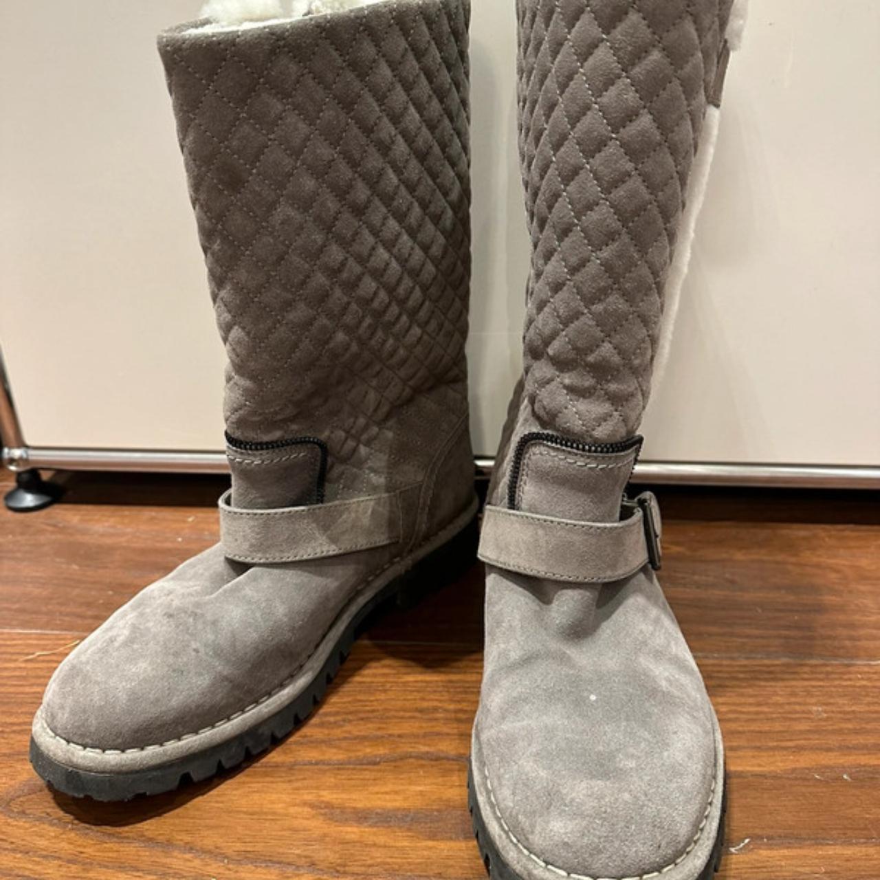 Silver chanel sale boots