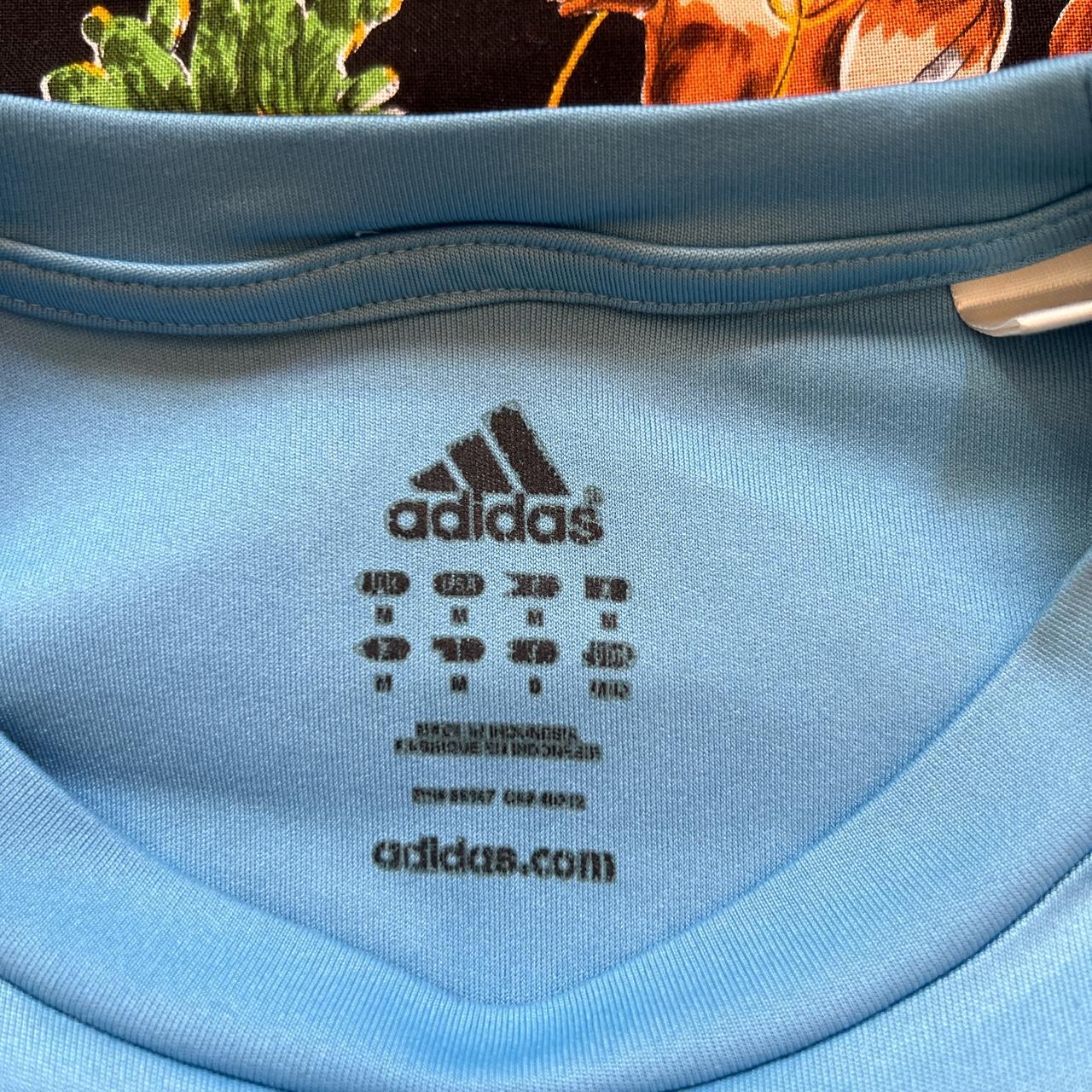 Adidas Men's Blue and White Shirt | Depop