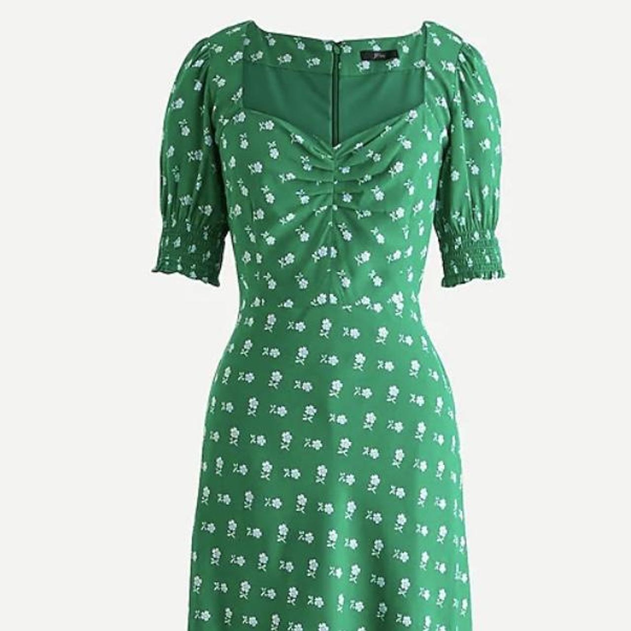 J.Crew Women's Green Dress | Depop