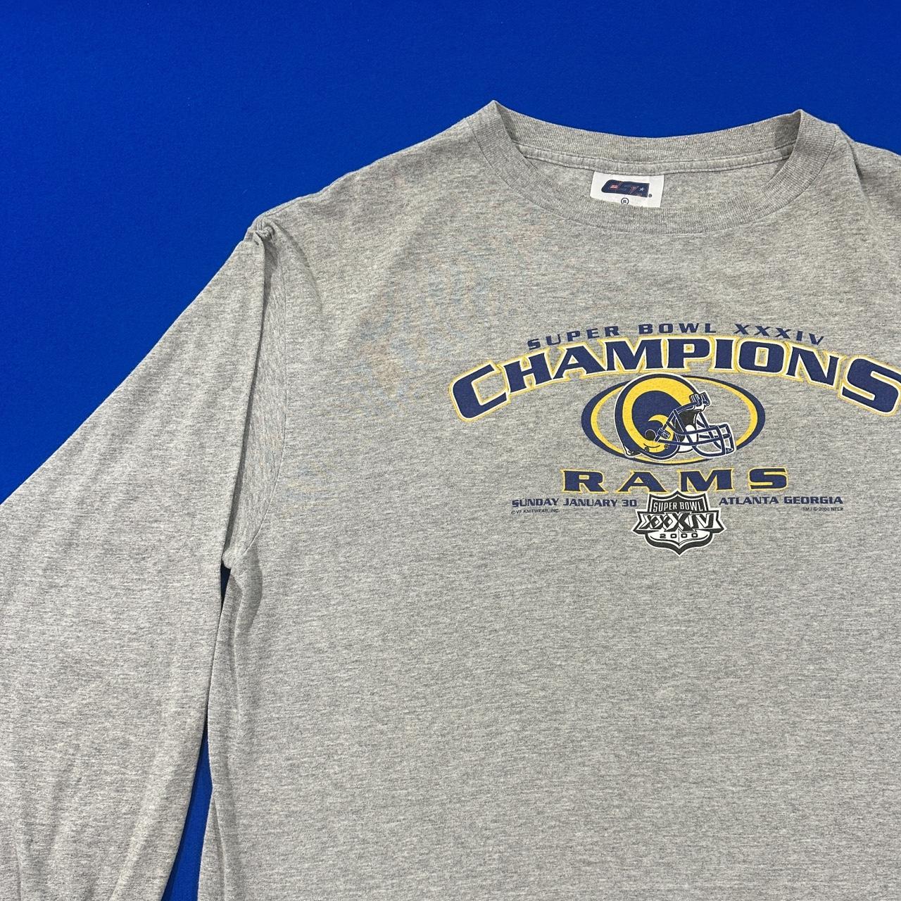 Vintage Logo St. Louis Rams Super Bowl XXXIV Champions Graphic Shirt Large