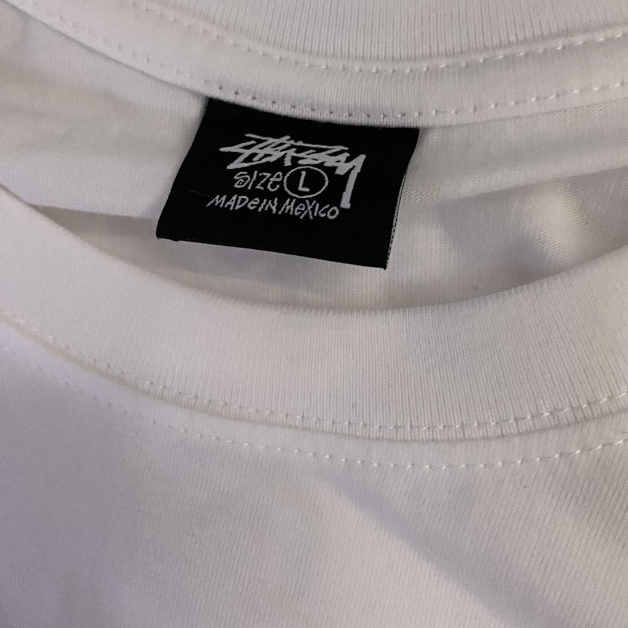 Stussy White T Shirt Black Crown Graphic (Size... - Depop