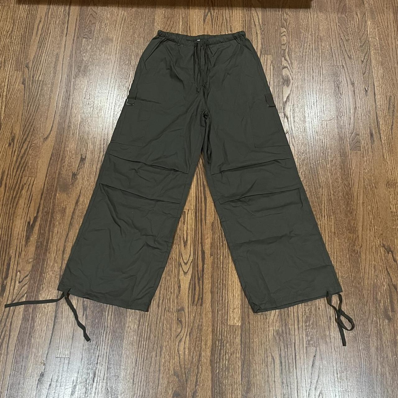 Jaded London Men's Green and Khaki Trousers Depop