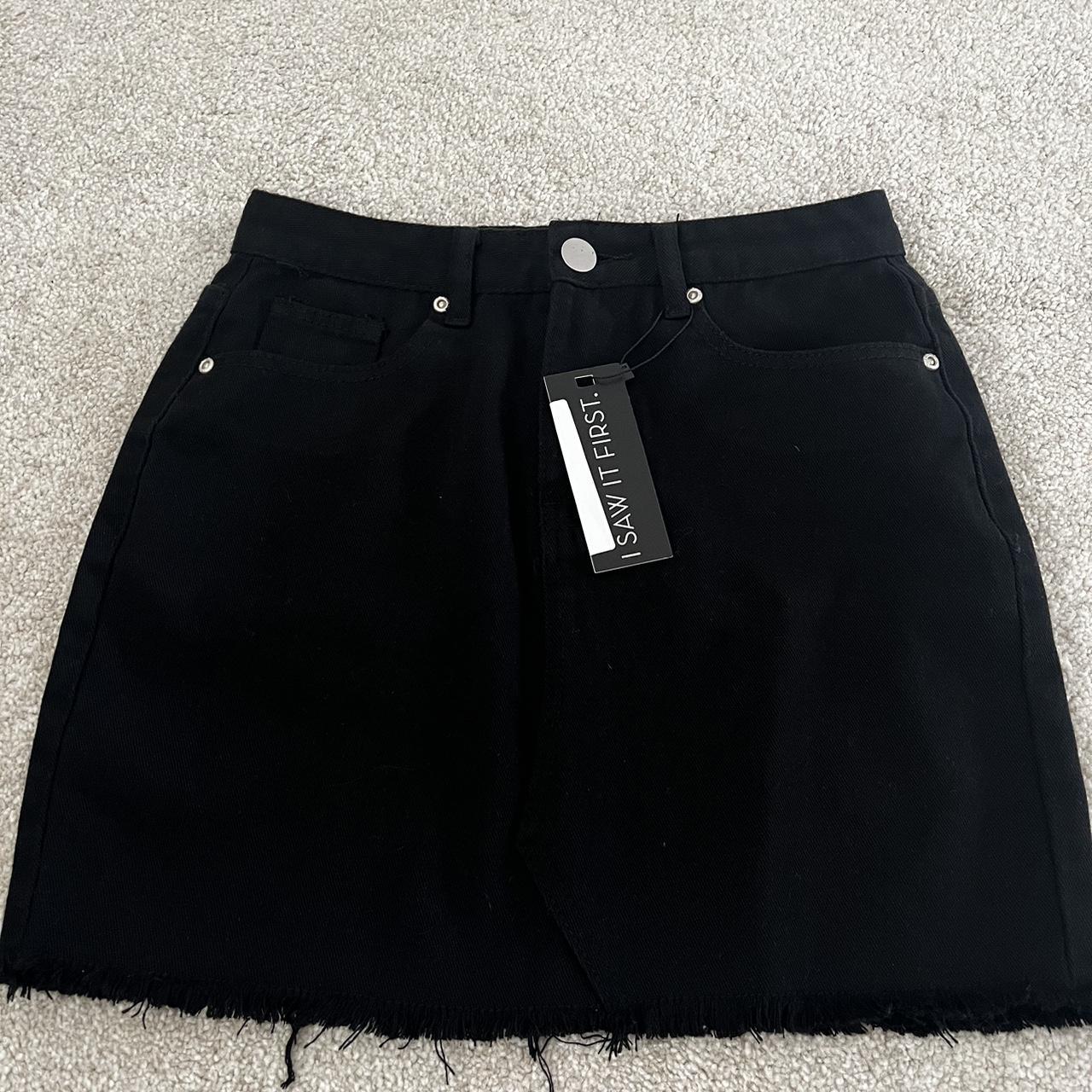 Black denim skirt clearance i saw it first