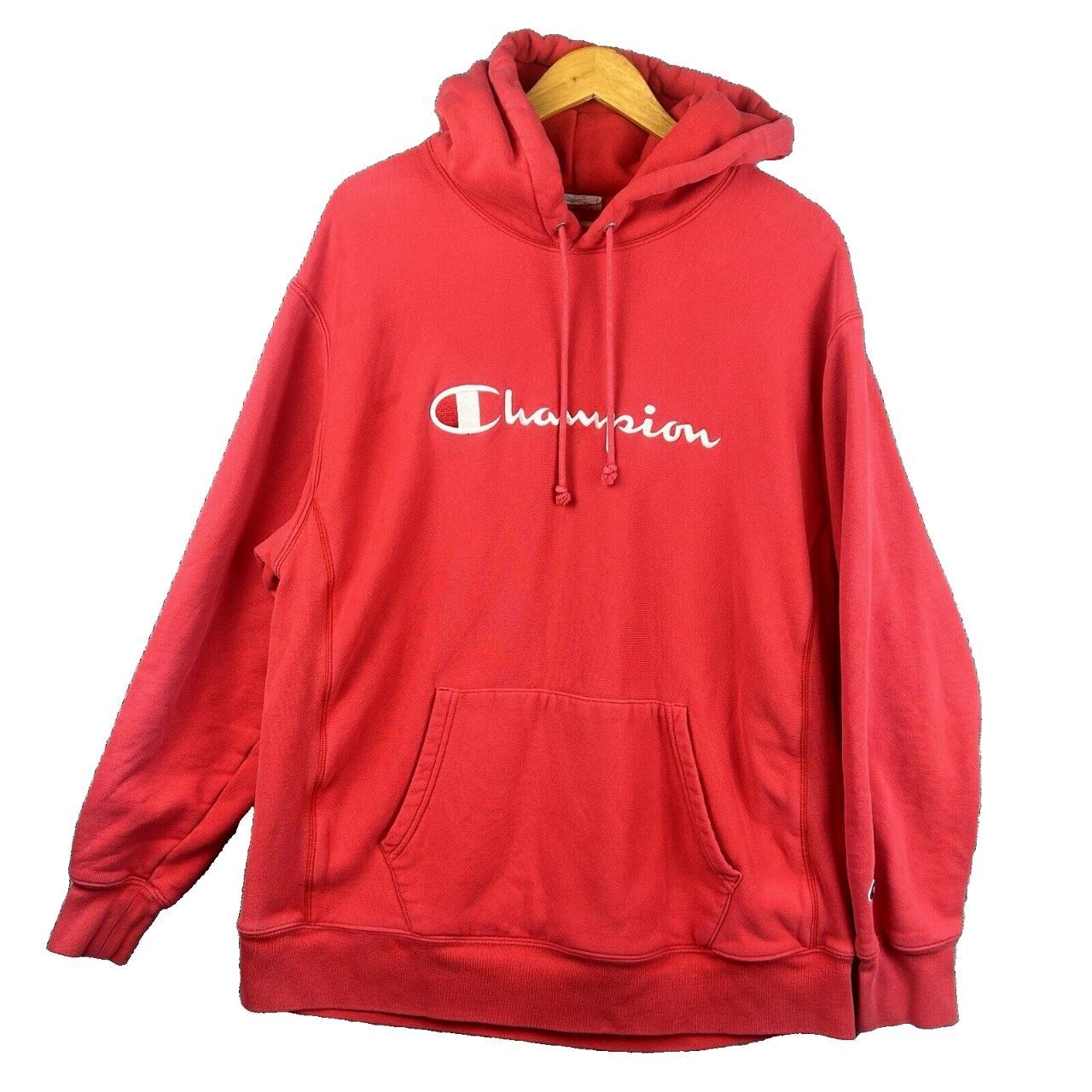 Champion red hoodie discount mens