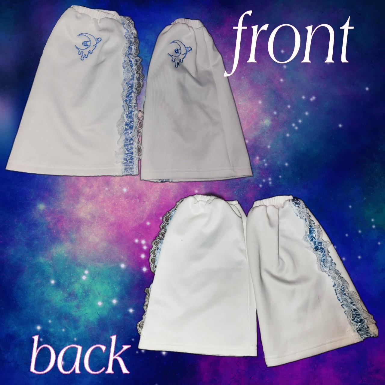 ACDC rag MOON JERSEY LEG WARMERS white/pastel blue.... - Depop