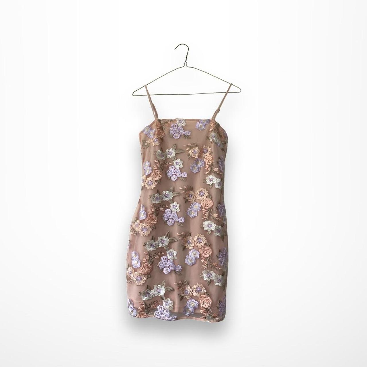 quiz baby pink floral embroidery dress pink quiz... Depop