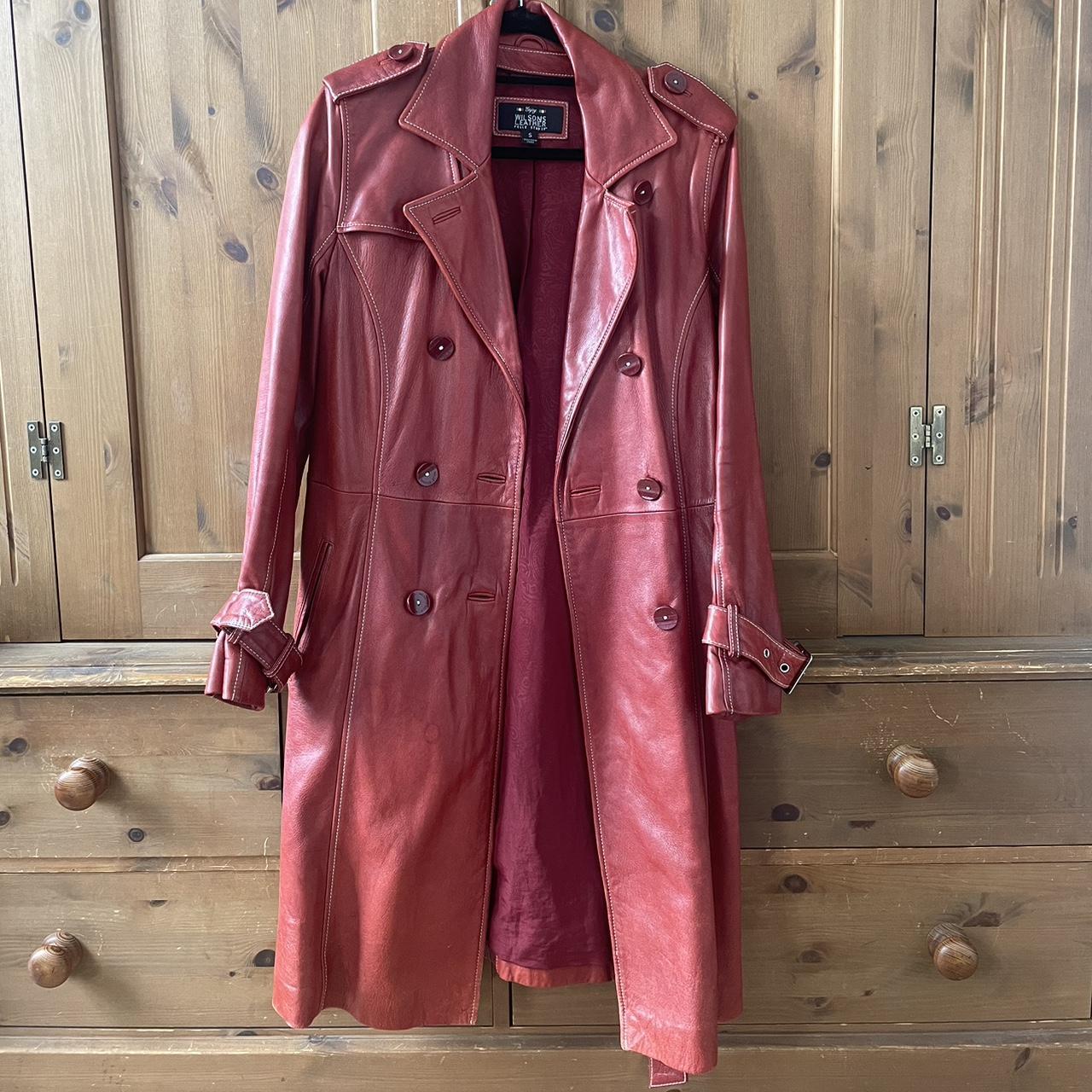 Women's Red and Burgundy Coat | Depop