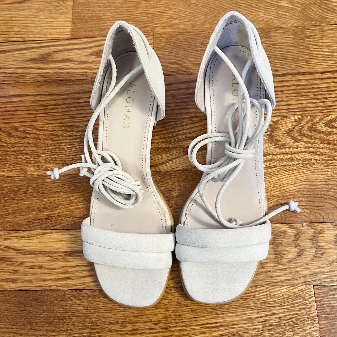 ALOHAS Suede Dakota Ice Sandals Lace up Ankle Block Depop