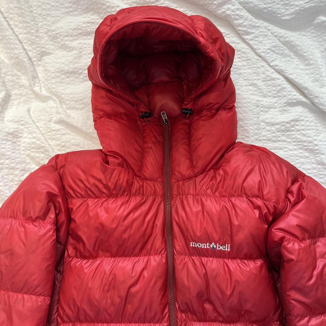 Montbell Red Two Tone Puffer Jacket Size -... - Depop