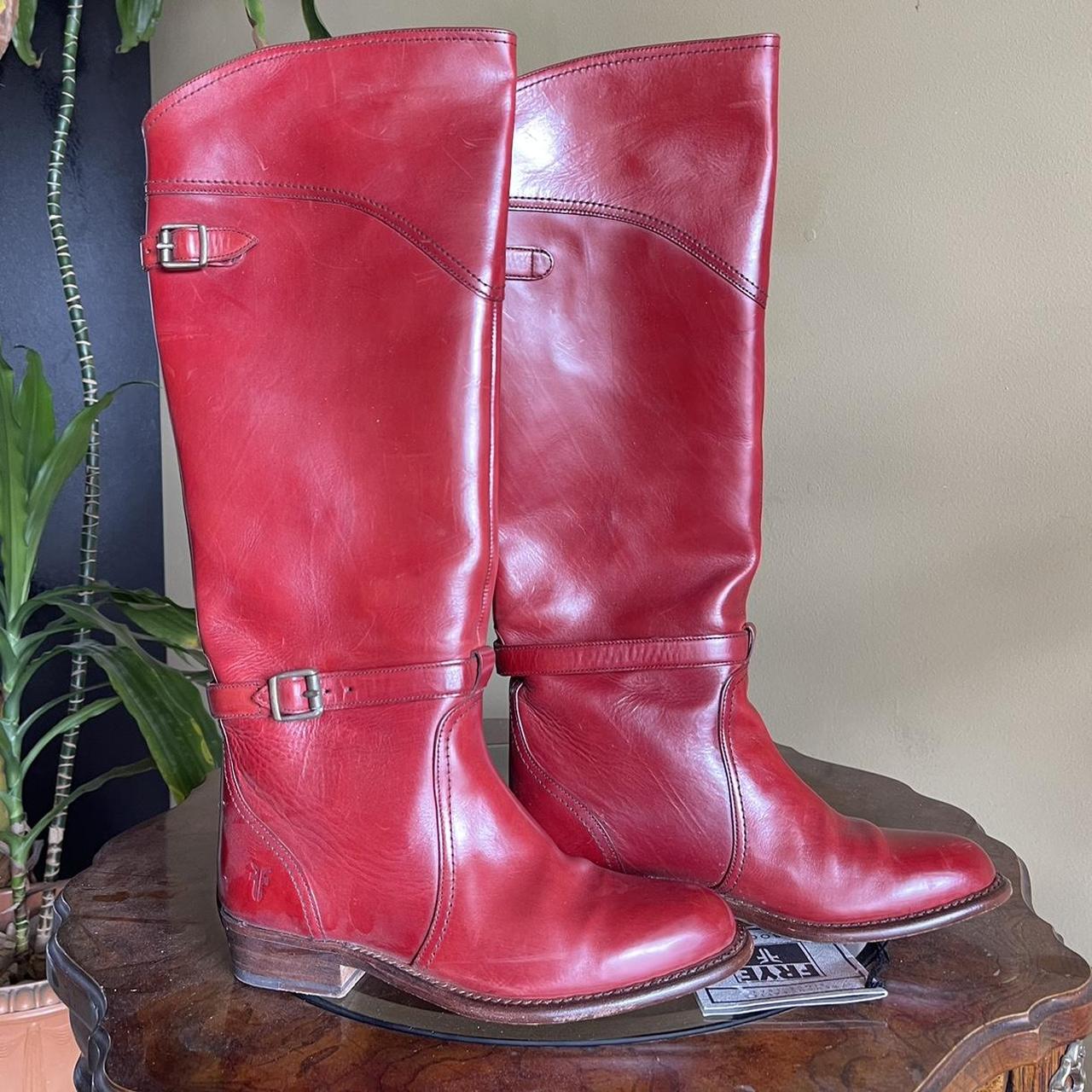 Red Frye Dorado Riding Boots Depop