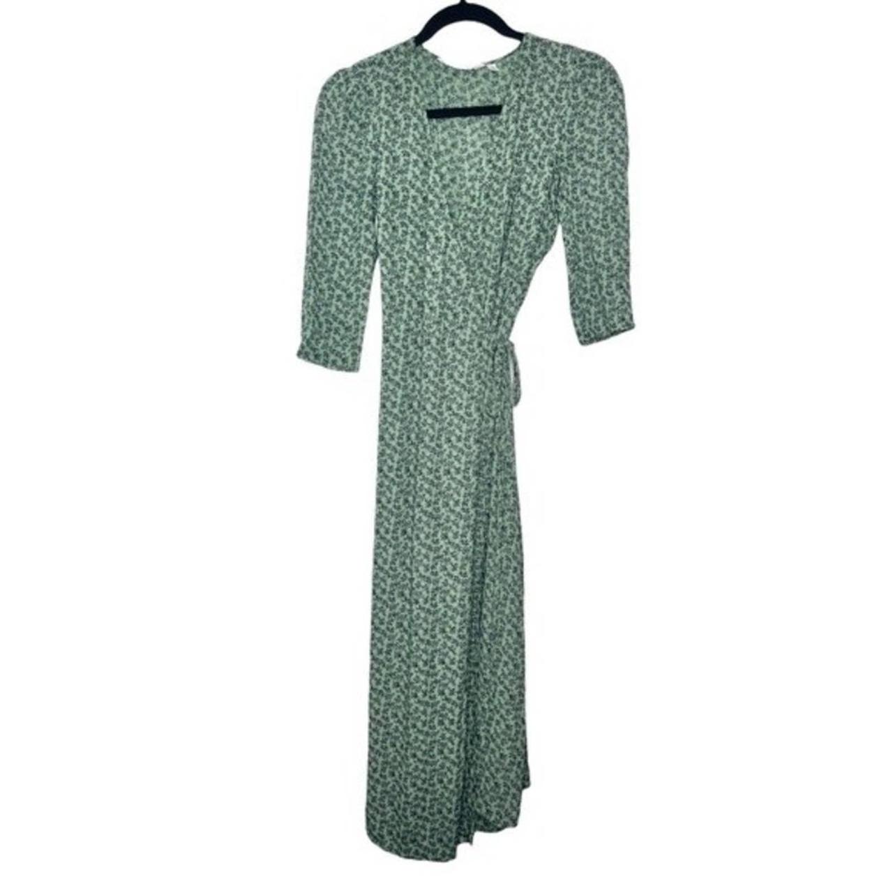 And other stories green 2025 wrap dress